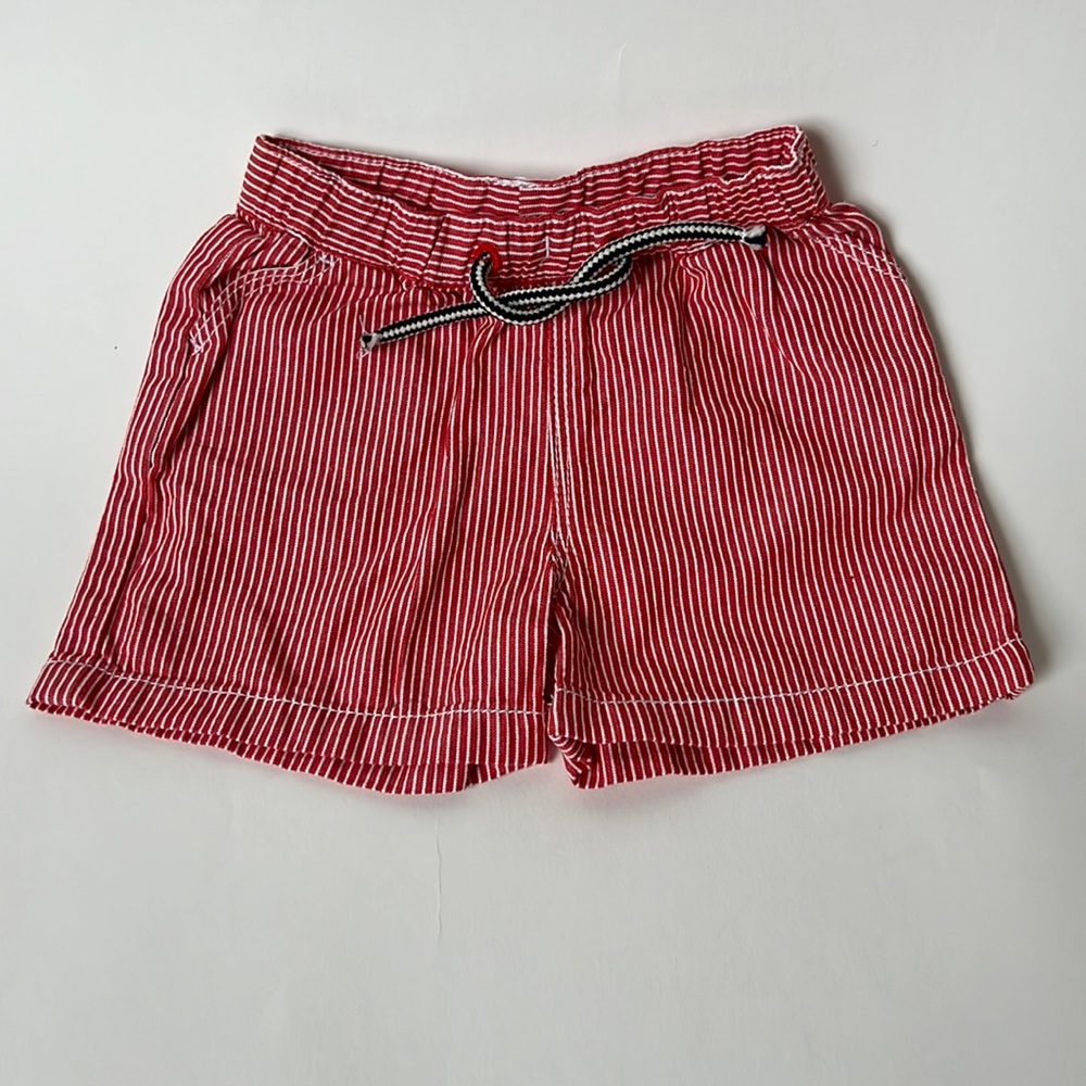 Petit Bateau Red Striped Shorts